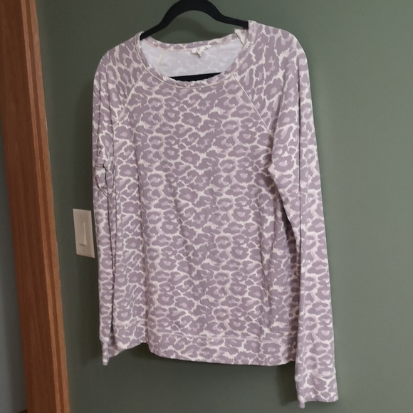 Joie Soft Joie Animal Print Scoop Neck Light Long Sleeve Top Sz M - Picture 2 of 5
